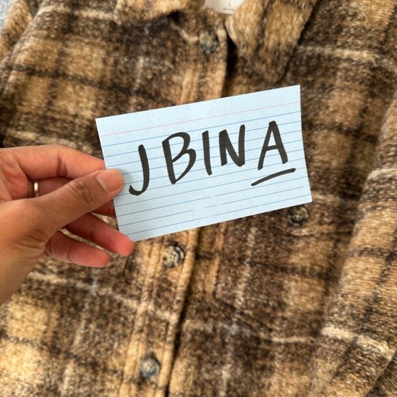 Wilfred Free Brown Plaid Wool Blend Shacket Jacket Size Small Cozy Fall - Picture 13 of 13